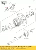 921521160, Kawasaki, collar, eje fr, rh, l = 2 zr750-f1 kawasaki  w zr 650 750 800 1999 2001 2002 2003 2004 2005 2006 2011 2012 2013 2014 2016 2018 2019 2020 2021, Nuevo