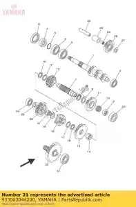 yamaha 933063044200 rodamiento (6304ya1-9tc4) - Lado inferior