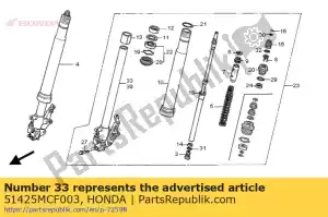 honda 51425MCF003 pijp, r. schuif - Onderkant