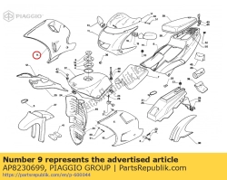 Aprilia AP8230699, Painel lateral (r), OEM: Aprilia AP8230699