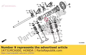 Honda 14731MCA000 poussoir, valve - La partie au fond