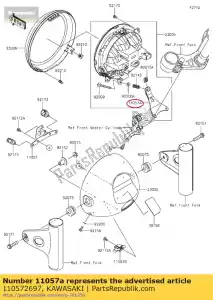 kawasaki 110572697 01 beugel, koplamp gericht: - Onderkant