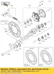 Here you can order the sprocket-hub,49t from Kawasaki, with part number 420411384: