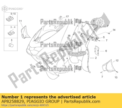 Aprilia AP8258829, Front shield. red, OEM: Aprilia AP8258829