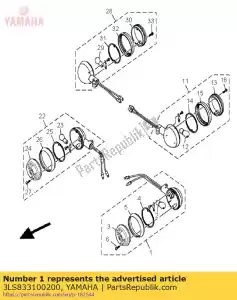 yamaha 3LS833100200 knipperlicht voorzijde 1 - Onderkant