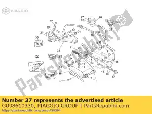 Piaggio Group GU98610330 schroef m6x30 - Onderkant