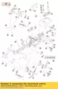 ktm 6900304900033S footrest bracket rear r/s - Bottom side