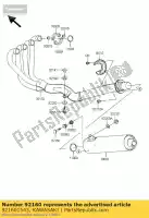 921601543, Kawasaki, demper, uitlaat zx600-f1 kawasaki zrx zx zxr 600 1100 1200 1995 1996 1997 1998 1999 2000 2001 2002 2003 2004 2005 2006, Nieuw