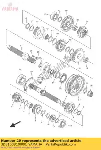 yamaha 3D8153810000 plate, bearing cover - Bottom side