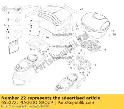 Tutaj możesz zamówić 36 i 48 l. Plastikowa p? Yta górnego pojemnika od Piaggio Group , z numerem części 655372: