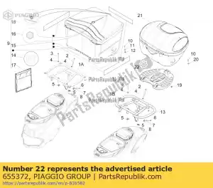 Piaggio Group 655372 36 i 48 l. plastikowa p?yta górnego pojemnika - Dół