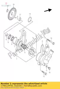 suzuki 1749129F00 eixo do impulsor - Lado inferior