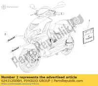 62431200BH, Piaggio Group, Autocollant 