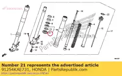 Here you can order the seal, dust from Honda, with part number 91254KAE731: