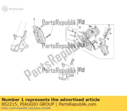 Tutaj możesz zamówić lewy zacisk hamulca przedniego. Z? Oty p432 od Piaggio Group , z numerem części 852215: