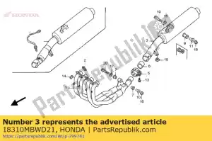 Honda 18310MBWD21 uitlaatdemper - Midden