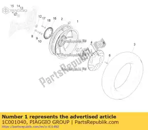 Piaggio Group 1C001040 vorderrad 12 x 3.00 - Onderkant