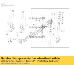 Aprilia 2B002079, Rh plunjer. compleet, OEM: Aprilia 2B002079