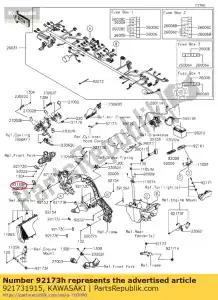 kawasaki 921731915 01 zacisk, przedni widelec, prawa strona - Dół