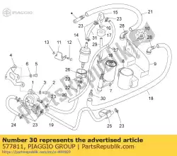 Here you can order the fuel feed pipe from Piaggio Group, with part number 577811: