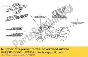 Honda 64123MCS760 embleem (honda) - Onderkant