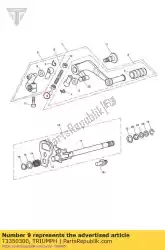 moer, m6x1. 0, slv van Triumph, met onderdeel nummer T3350300, bestel je hier online: