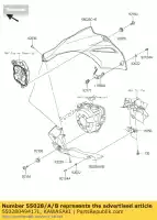 55028049417L, Kawasaki, motorkap, lwr, lh, c.b. orang zr100 kawasaki z 1000 2015, Nieuw