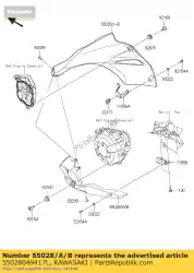 Qui puoi ordinare cowling, lwr, lh, c. B. Orang zr100 da Kawasaki , con numero parte 55028049417L: