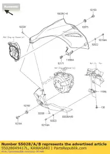 kawasaki 55028049417L cowling, lwr, lh, c.b.orang zr100 - Il fondo