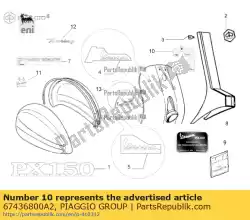 Qui puoi ordinare etichetta del rubinetto del carburante da Piaggio Group , con numero parte 67436800A2: