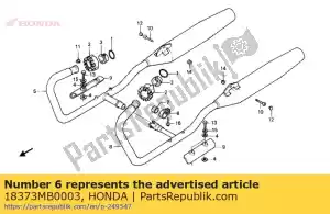 honda 18373MB0003 banda, r. ex. tubo - Lado inferior