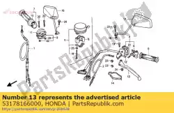 Aquí puede pedir palanca comp., l. Manija de dirección de Honda , con el número de pieza 53178166000: