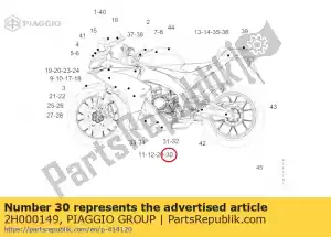 Piaggio Group 2H000149 lewy panel boczny nalepka na lewym pasie - Dół