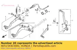 Aqui você pode pedir o tubo, mola do pedal de freio em Honda , com o número da peça 46515KW3000: