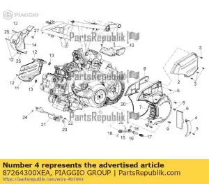 Piaggio Group 87264300XEA couvercle de filtre - La partie au fond