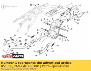 Piaggio Group 855036 voorkant. uitlaat - Onderkant