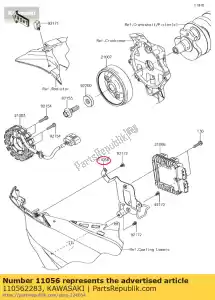 Kawasaki 110562283 suporte, regulador - Lado inferior