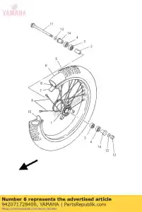 yamaha 942071728400 tubo (70 / 100-17 tr4) (4es) - Lado inferior