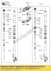 Aquí puede pedir tubo-tenedor interior, lh, f. S. B klz10 de Kawasaki , con el número de pieza 44013026818R: