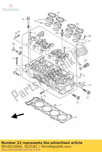 Suzuki 0910610066 parafuso, 10x40 - Lado inferior