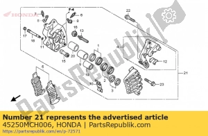 Honda 45250MCH006 caliper sub assy, - Bottom side