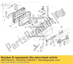 Qui puoi ordinare boccola di accoppiamento del supporto da Piaggio Group , con numero parte AP8706322: