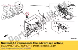 Here you can order the grommet, catch rod from Honda, with part number 81399MCA000: