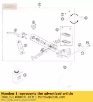 7001300100028, KTM, hand brake cylinder cpl.9,5mm ktm  freeride 0 250 350 2012 2014 2015 2016 2017 2018 2019 2020, New