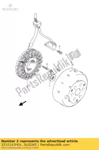 Suzuki 3210103H01 stator assy - La partie au fond