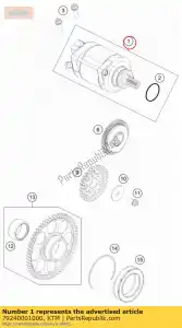 ktm 79240001000 motor e-starter cpl. - Lado inferior