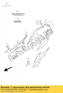 suzuki 4731008J00YVB conjunto de capa, moldura - Lado inferior