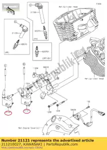 kawasaki 211210027 bobina de ignição - Lado inferior