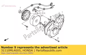 Honda 31110ML4005 volant d'inertie - La partie au fond