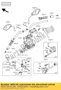 Kawasaki 46012003018R alça de suporte, lwr, f.s.bl - Lado inferior